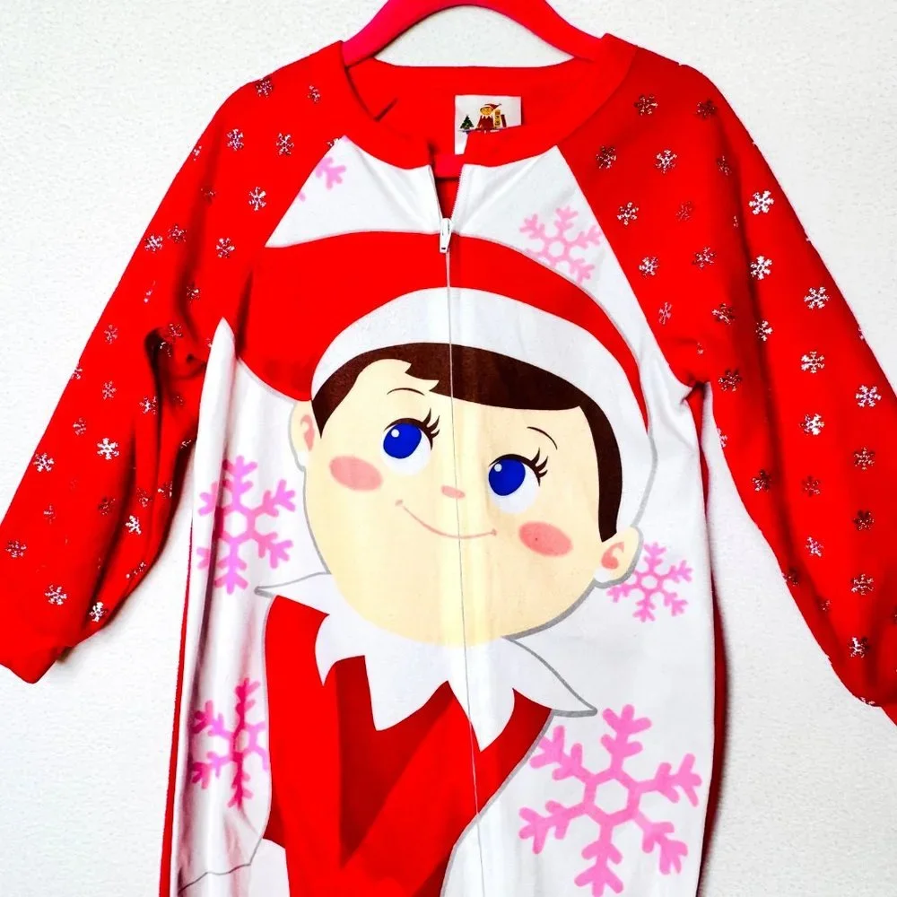 Elf on the Shelf Footed One Piece Pajamas/Holiday Wear - 4T